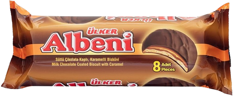 أولكر ألبيني بسكويت مع كراميل مغطتة بشوكولاة الحليب 344 جم 8x43جم
